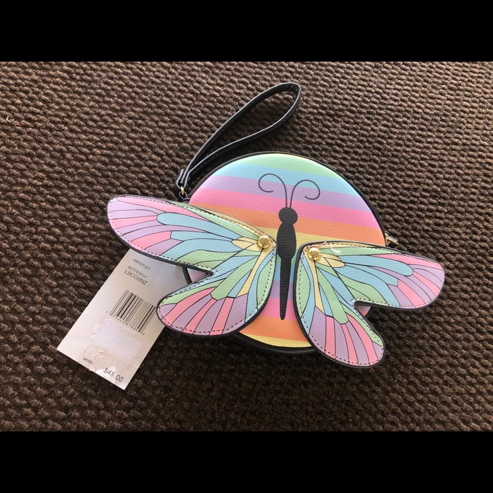 Betsey Johnson butterfly wristlet new